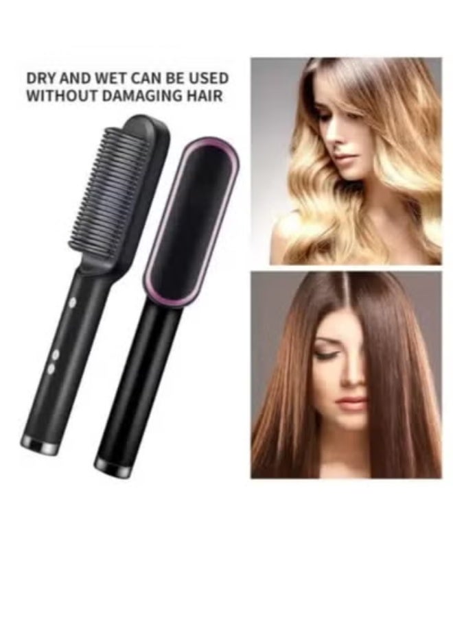 AROAQ Electric Ceramic Hair Straightener Comb for Women and Men Hair Styler with 5 Temperature Heating Control BlackElectric Ceramic Hair Straightener Comb for Women and Men Hair Styler with 5 Temperature Heating Control Black - Image 4