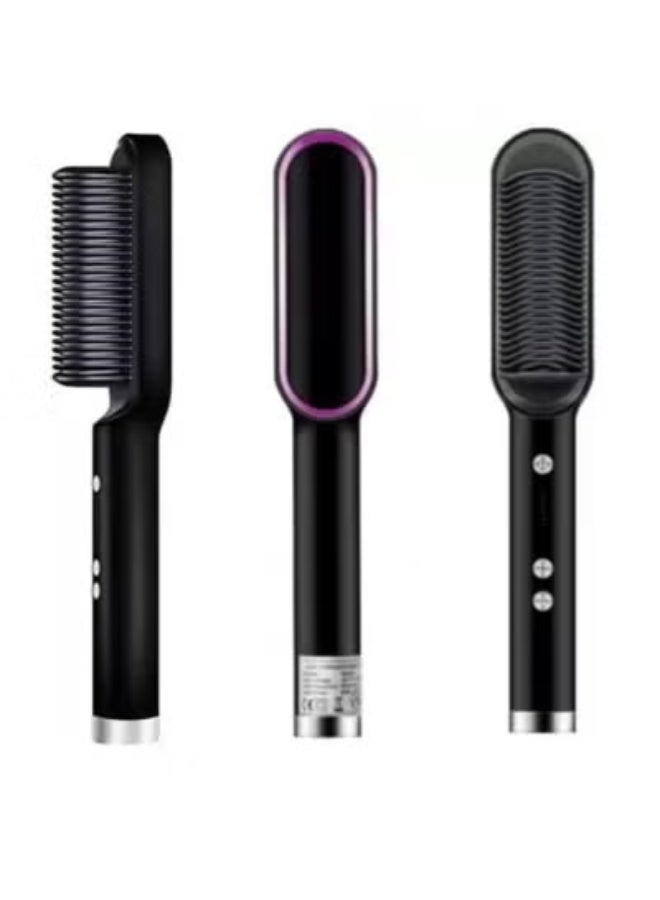 AROAQ Electric Ceramic Hair Straightener Comb for Women and Men Hair Styler with 5 Temperature Heating Control BlackElectric Ceramic Hair Straightener Comb for Women and Men Hair Styler with 5 Temperature Heating Control Black - Image 1