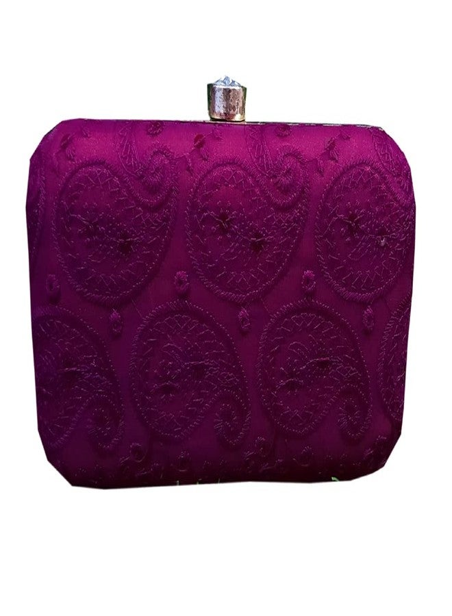 Surva Cart Handmade Designer Embroidered Women's Clutch With Sling Chain Elegant Clutch | SBP-56-2 - Image 1