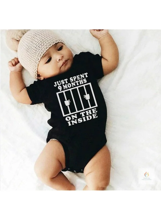 ماتشينج فاميلي اوتفيتس رومبير للأطفال حديثي الولادة - رومبير مطبوع بعمر 9 أشهر | جمبسوت قطني ناعم ومرح للمواليد الجدد للأولاد والبنات