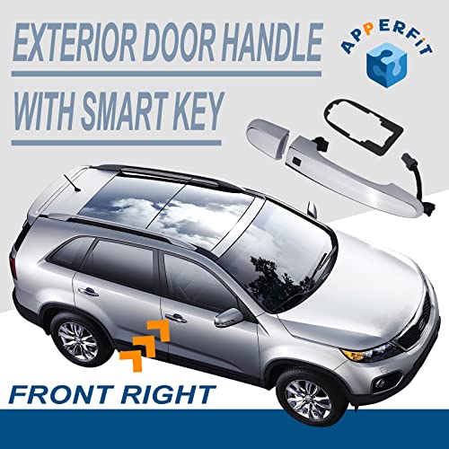 APPERFiT Exterior Door Handle wSmart Key Keyless Entry Compatible with Kia Sorento 2011 2012 2013 2014 2015 Front Right Passenger Side Replaces 826512P710 826522P030 - Image 3