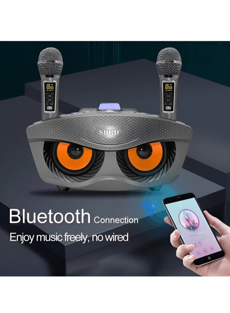 SDRD Karaoke Machine Portable Speaker Bluetooth Karaoke Speaker with Dual Wireless Mics for Kids & Adults - Image 1