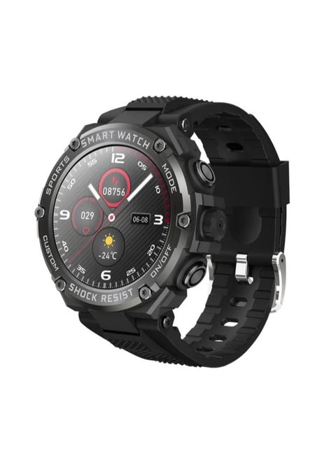 TELUX POWERFIT Smart Calling Watch with 1.53” FHD Display & 15 Days Battery Life - Y2682 Black