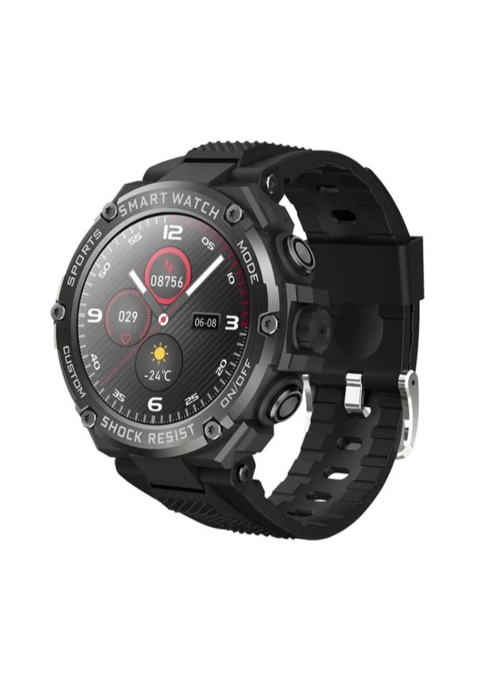 TELUX POWERFIT Smart Calling Watch with 1.53” FHD Display & 15 Days Battery Life - Y2682 Black