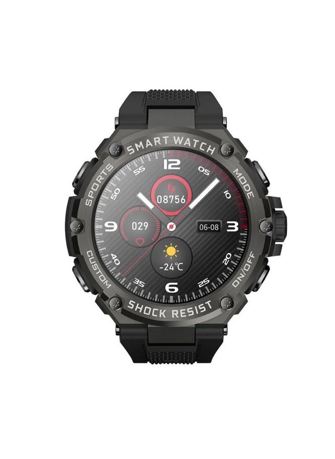 TELUX POWERFIT Smart Calling Watch with 1.53” FHD Display & 15 Days Battery Life - Y2682 Black