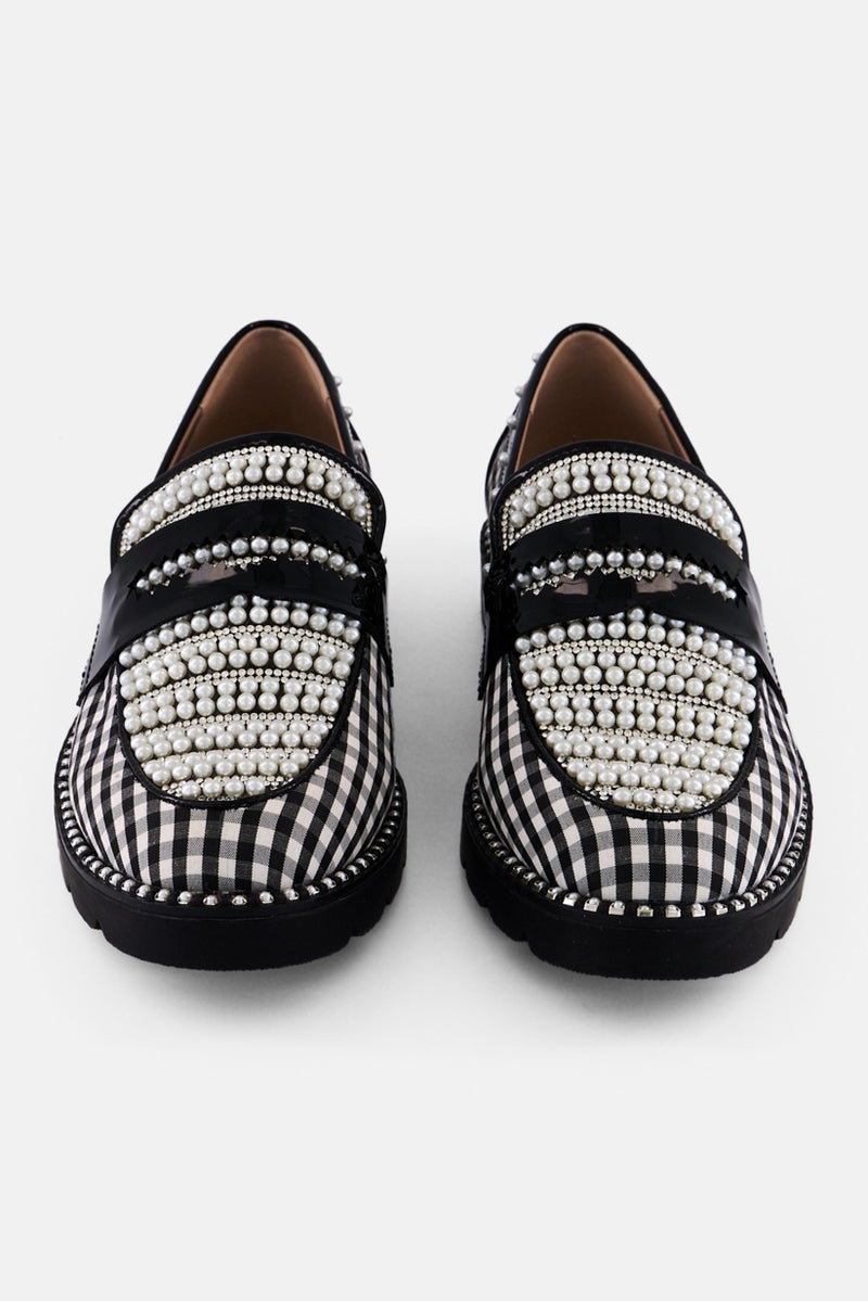 Betsey Johnson Women Embellished Slip On Casual Shoes, Black - Image 4