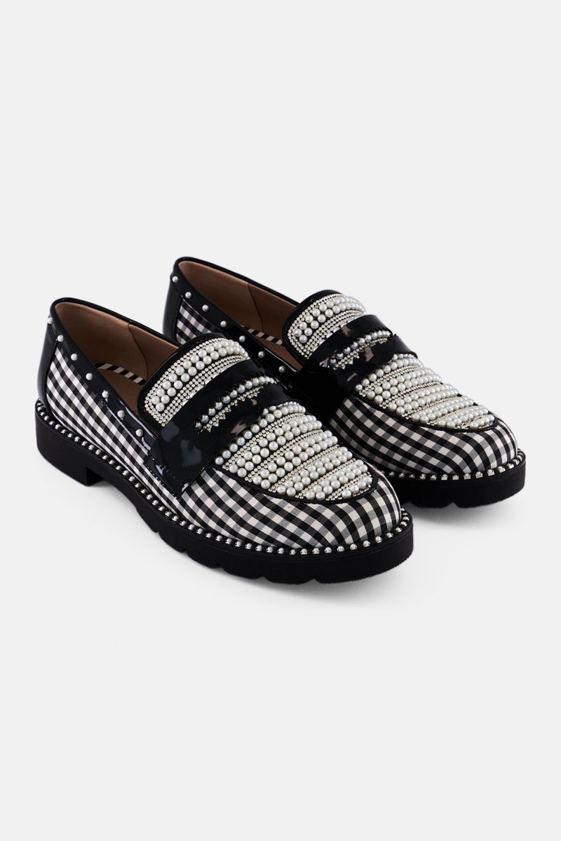 Betsey Johnson Women Embellished Slip On Casual Shoes, Black - Image 1