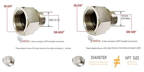 YOUHO Delta Faucet 1/2 Female Pipe Thread by 3/8 Male Compression Brass Adapter, G3/8 to G1/2 pipe adapter 2 Piece Suitable for newer Kohler faucet - Image 2