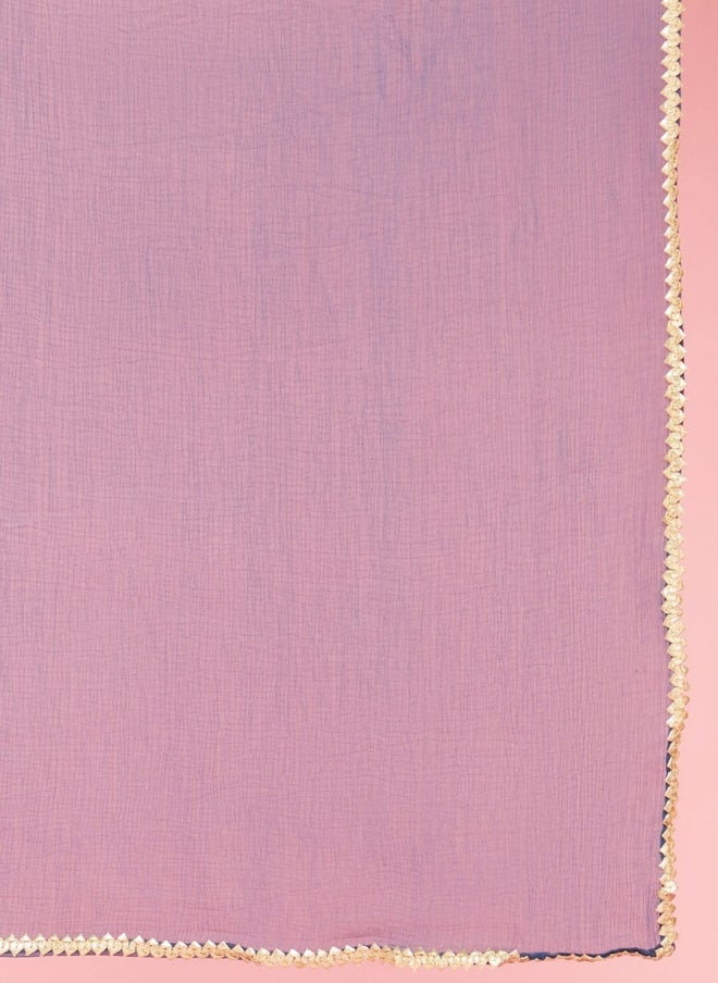 أيه كيه إس بدلة ليا تشولي مطبوعة باللون الأزرق مع دوباتا للفتيات - Image 4