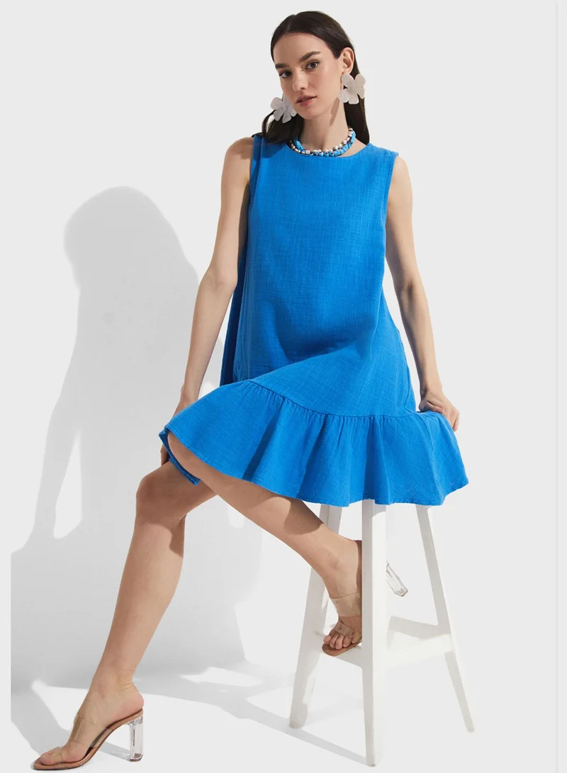 JUNE Ruffled A-Line Dress