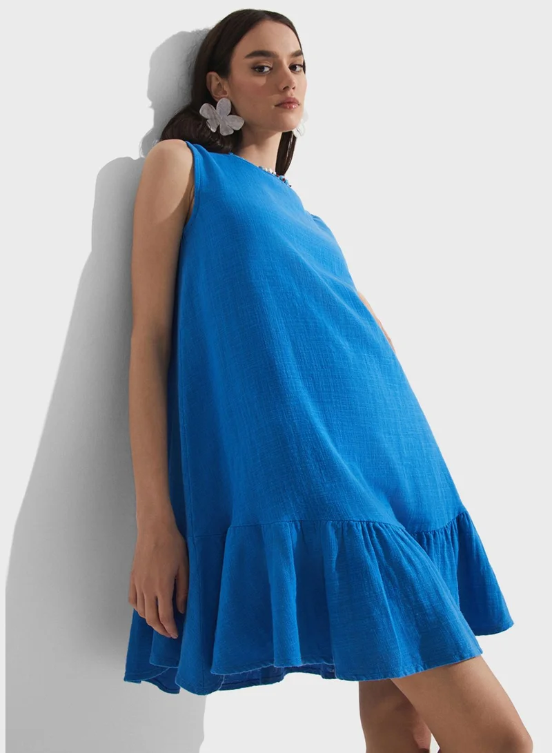 JUNE Ruffled A-Line Dress
