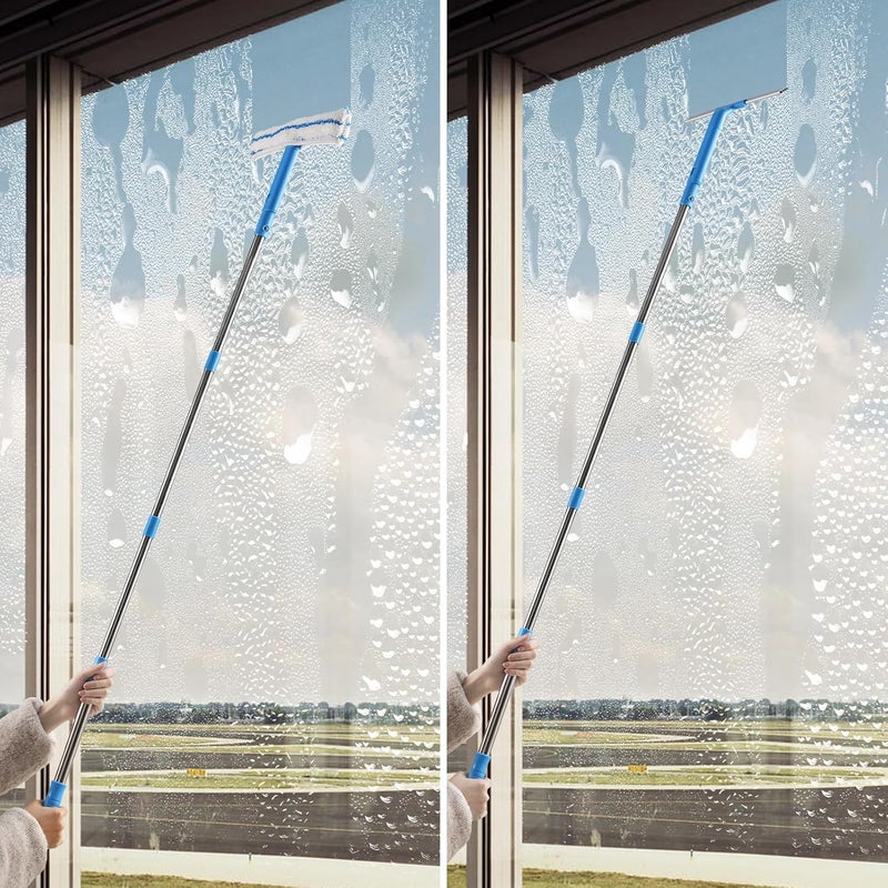 Mitclear Window Cleaner with Long Handle (57IN) - Glass Cleaning Kit with Silicone Squeegee & Microfiber Scrubber - Image 5