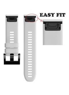 Y&D Silicone Replacement Smartwatch Band For Garmin Fenix 5X/3/3 HR GPS White  - Image 5