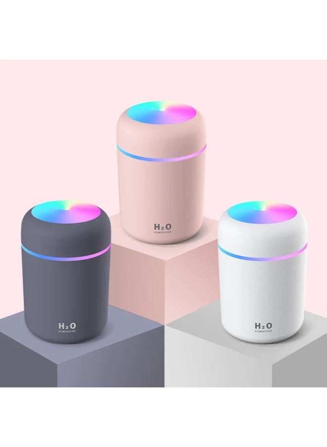 Ultrasonic humidifier with a 300ml tank, compact with Type-C connector and aroma diffuser; basic electric humidifier for diffusing essential oils with 7 assorted LED colors. - Image 3
