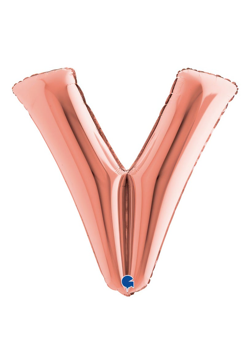 GRABO 40" Foil Balloon Letter V Rose Gold  - Image 1