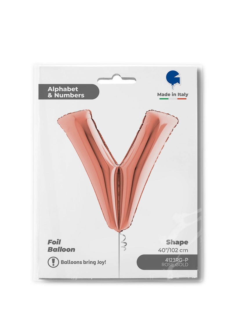 GRABO 40" Foil Balloon Letter V Rose Gold  - Image 2