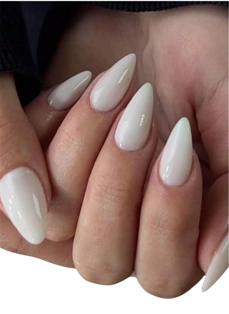 Shein - White French almond nails, 24 PCS - Image 1
