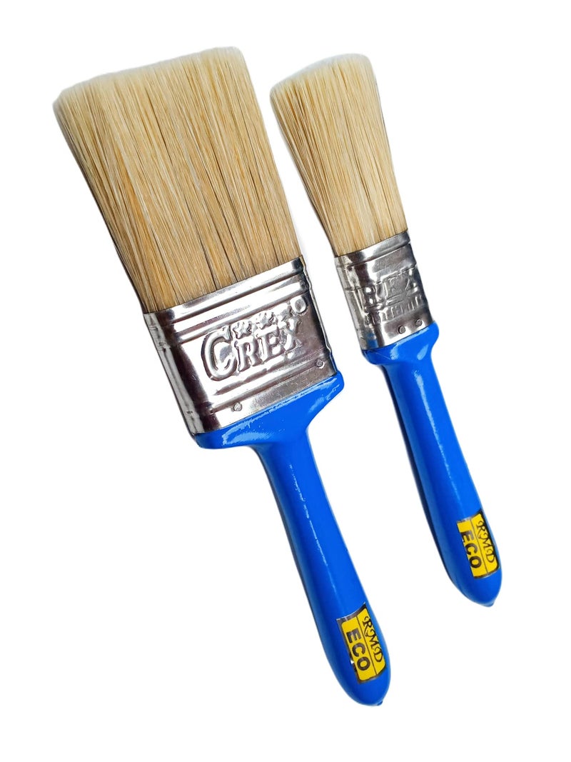Crex ECO 1inch 2inch Double Painting Brush for Watercolor, Enamel, Oil, Canvas Painting and Other Similar Paints (Combo Set of 2) (2)
