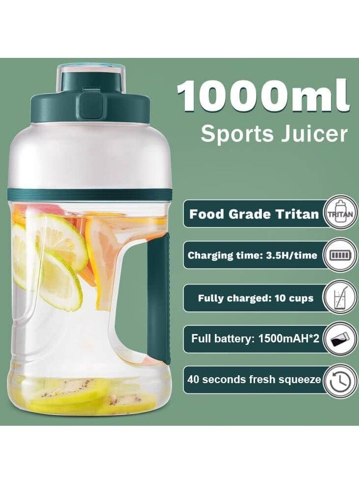 KASTWAVE - Blender, Mini Portable Blender Fresh Juice Blender Bottle with 3000mah USB Magnetic Charging, 1 L Water Bottle, Smoothie Blender, Sports Water Bottle, Food Blender for Home Office Gym Travel - Image 1