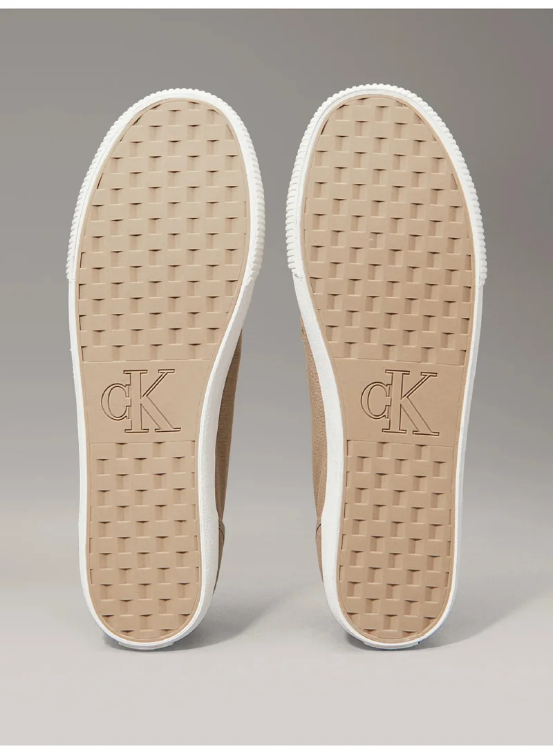 Calvin Klein Jeans Weathered Teak/Turtle Dove/Gum Canvas Low Profile Trainers for Men | Best Price UAE