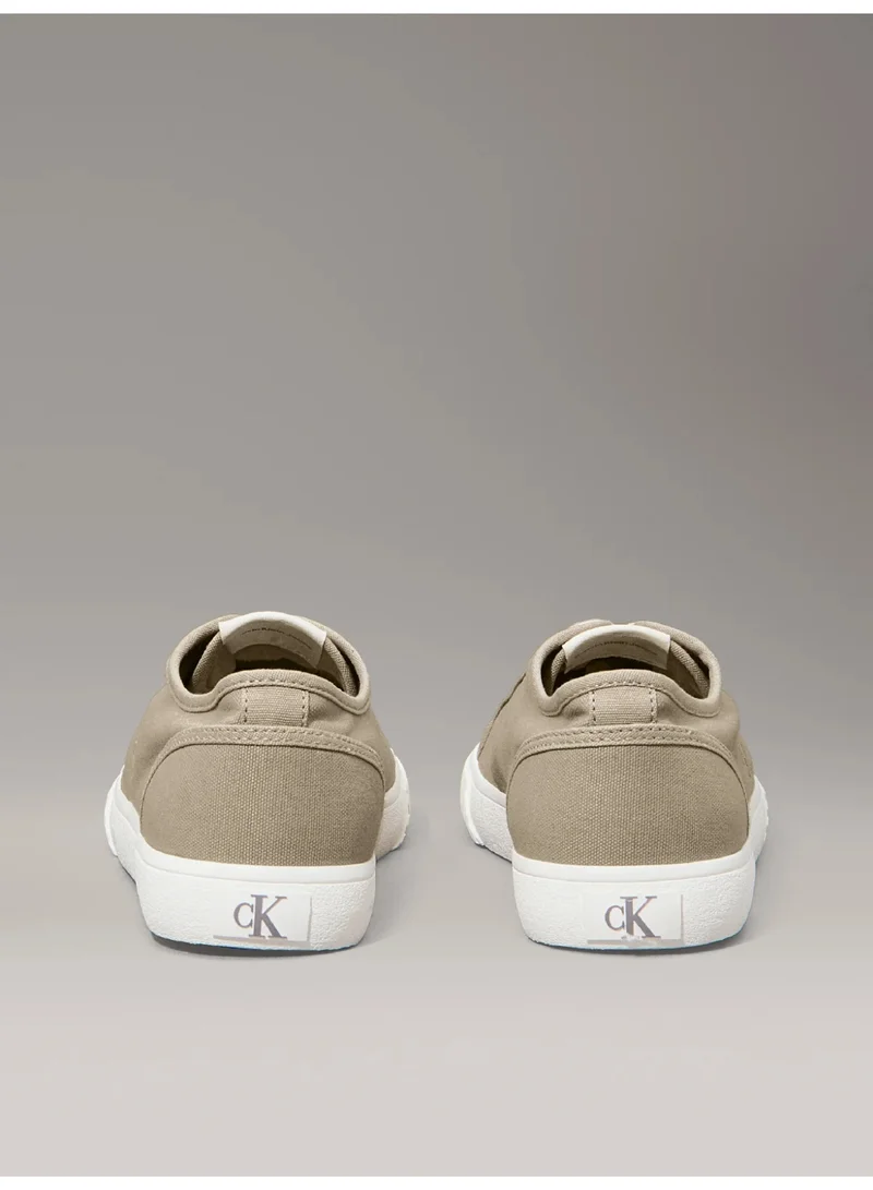 Calvin Klein Jeans Weathered Teak/Turtle Dove/Gum Canvas Low Profile Trainers for Men | Best Price UAE
