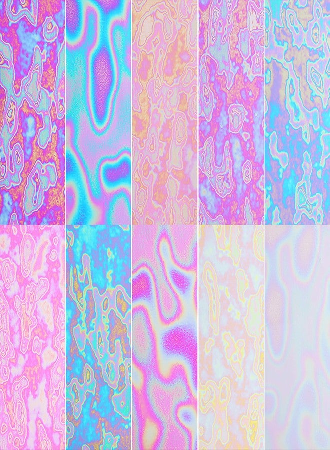 HYWWPFLAY 10 Rolls Neon Nail Foil for Nail Art Holographic Nail Transfer Foil Aurora Nail Stickers Decals Iridescent Nail Art Foils Design 3D Nail Decorations for Women - Image 4