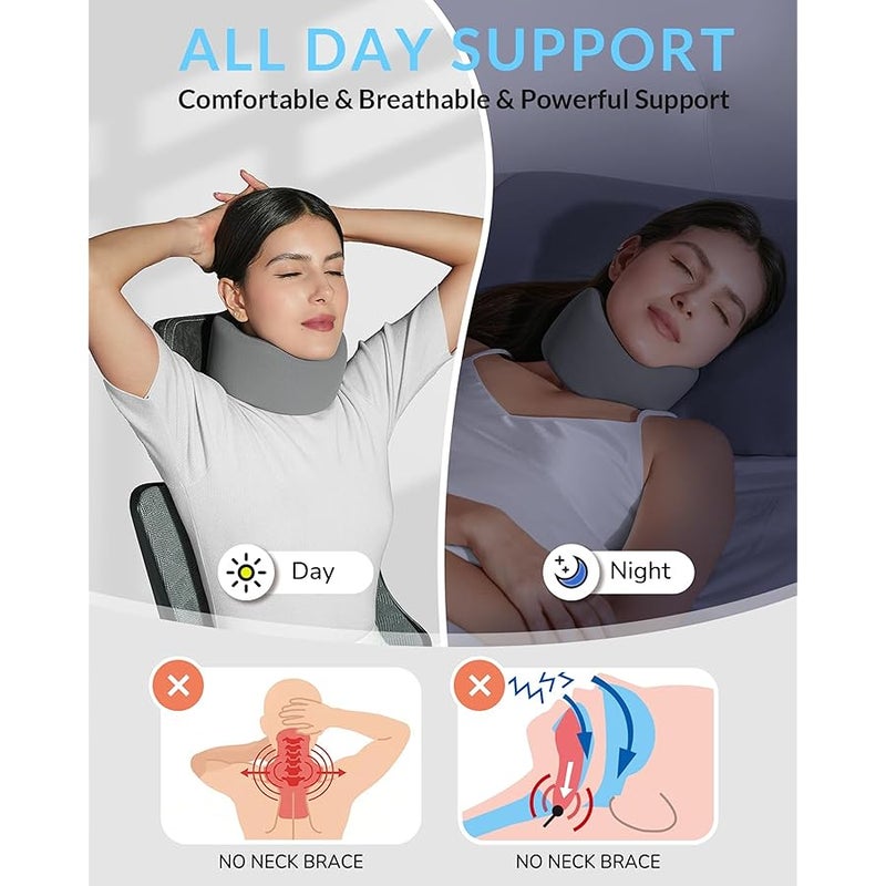 Artelse Memory Foam Neck Brace 2.0 for Neck Pain and Support - Soft Ice Silk Cervical Collar for Keep Vertebrae Stable u0026 Aligned for Women u0026 Men - Ideal for Sleeping Anti-Snoring,Office u0026 Neck Injury - Image 4