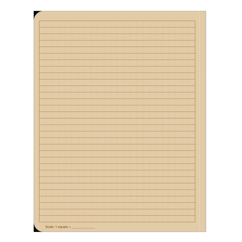 Rite in the Rain Weatherproof Hard Cover Notebook, 6.75" x 8.75", Tan Cover, Universal Pattern (No. 970TF-LG) - Image 2