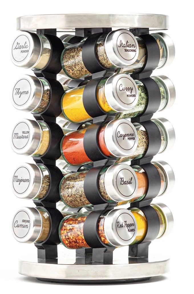 20 JAR STAINLESS STEEL ROTATING SPICE RACK