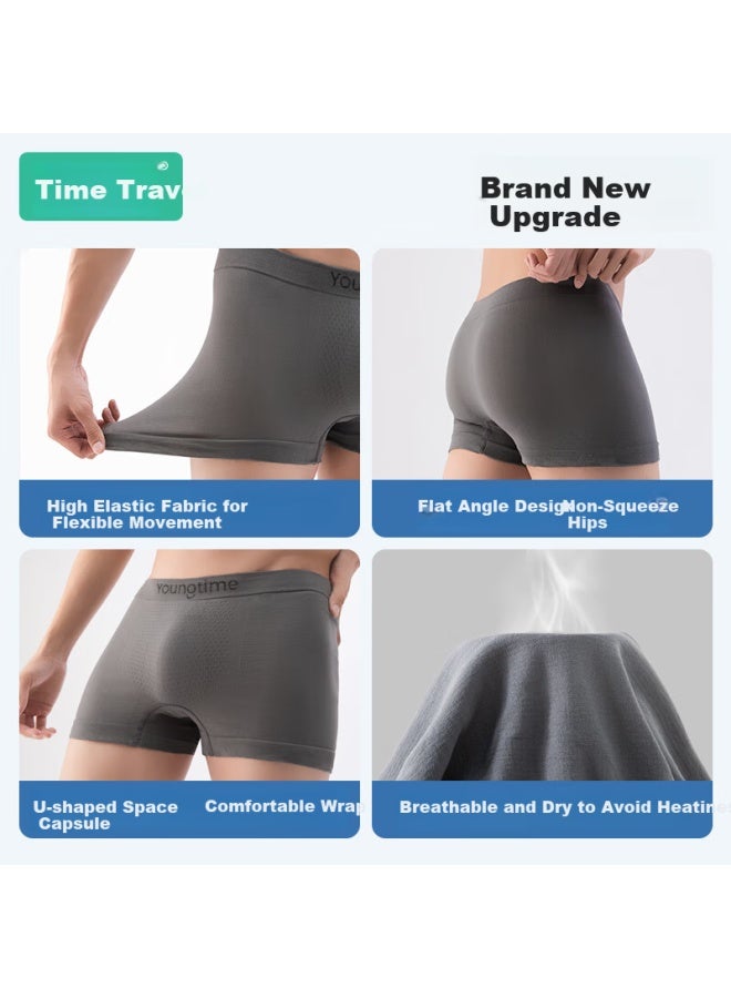 Sometimes Men'S Boxer Briefs Plus Size Travel Portable 6-Pack L Size [90-120 Lbs] - Image 4