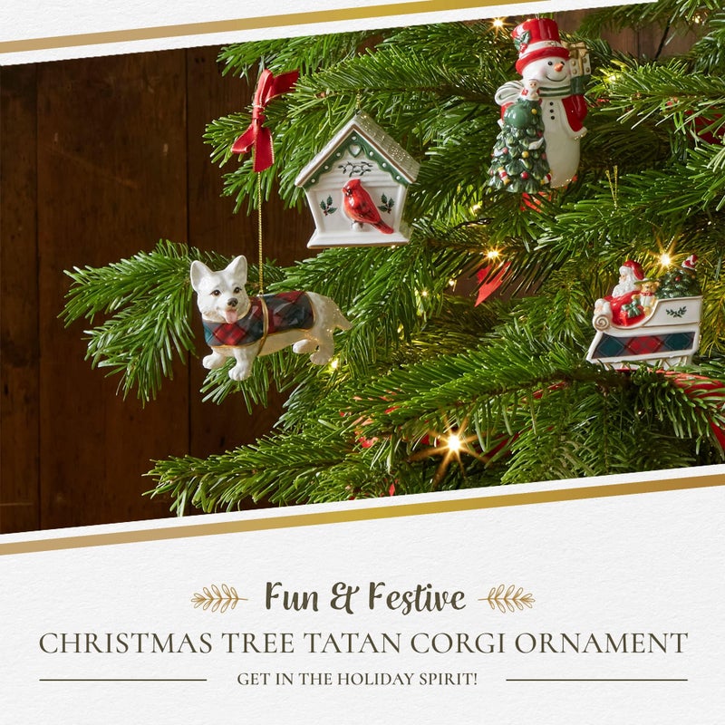 سبود Spode Christmas Tree Tartan Tartan Corgi Ornament - زينة شجرة عيد الميلاد مع الحلي العطل الاحتفالية Tartan Plaid لأشجار عيد الميلاد عروض المنزل - ديكور العطلات القابلة للتحصيل - Image 2