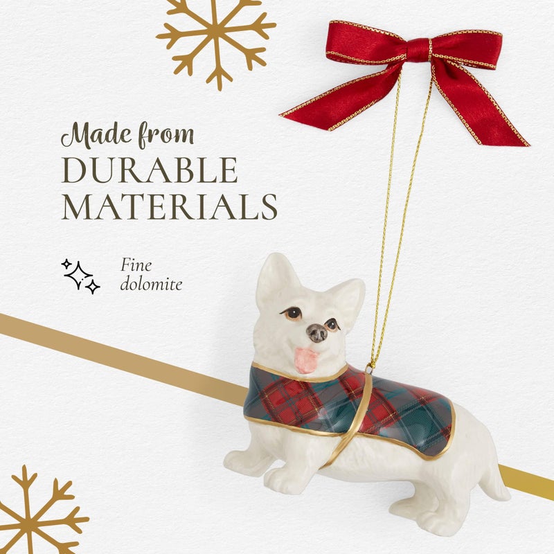 سبود Spode Christmas Tree Tartan Tartan Corgi Ornament - زينة شجرة عيد الميلاد مع الحلي العطل الاحتفالية Tartan Plaid لأشجار عيد الميلاد عروض المنزل - ديكور العطلات القابلة للتحصيل - Image 4