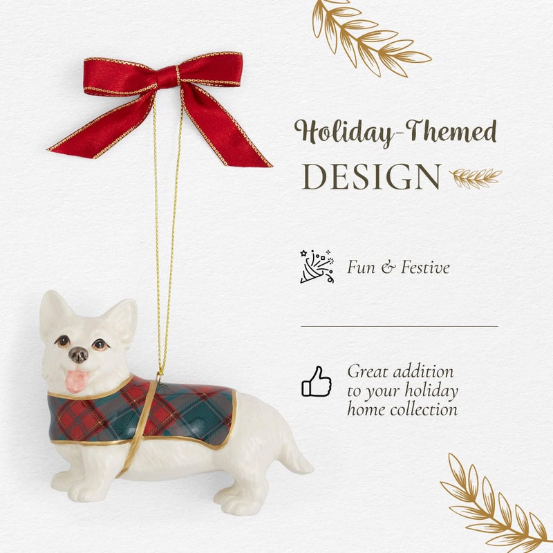 سبود Spode Christmas Tree Tartan Tartan Corgi Ornament - زينة شجرة عيد الميلاد مع الحلي العطل الاحتفالية Tartan Plaid لأشجار عيد الميلاد عروض المنزل - ديكور العطلات القابلة للتحصيل - Image 3