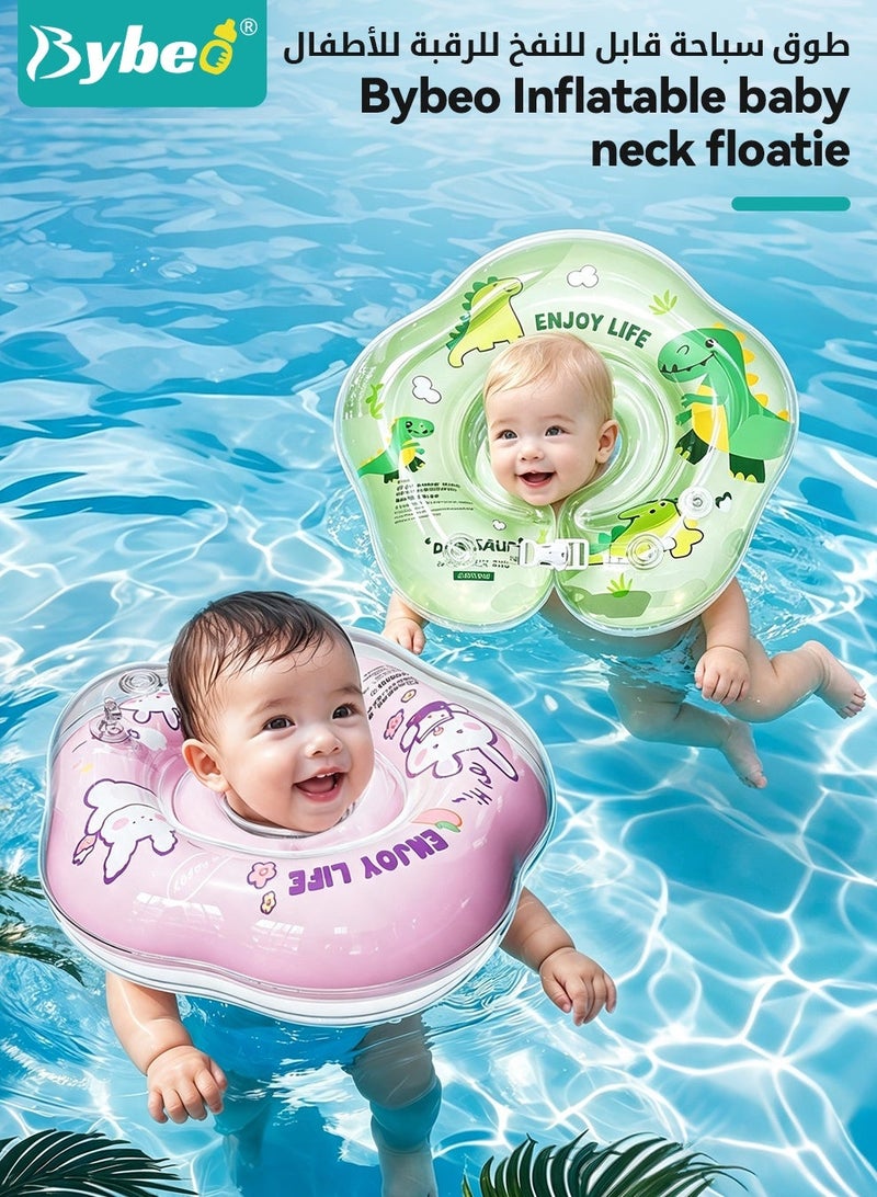 Bybeo Baby Swimming Neck Ring, Infant Float Ring, Inflatable Baby Pool Float, Float Swim Collar, Anti-Choking Safety Aid for Water Play, Specialized Bathing Neck Ring for Newborns, Extra-Thick PVC Material - Image 2