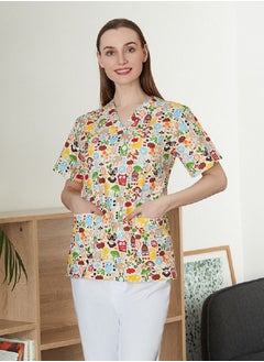 Unisex Cartoon Matte Frosted Uniform Top.