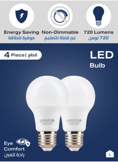 LAWAZIM 9W LED Bulb A60 E27 - 4 Piece 6500K Daylight - Energy Saving 55W Equivalent Non-Dimmable Lightbulbs with 720 Lumens and a Lifespan of 15,000 Hours - for Home, Kitchen, and Bedroom Lighting  - Image 3