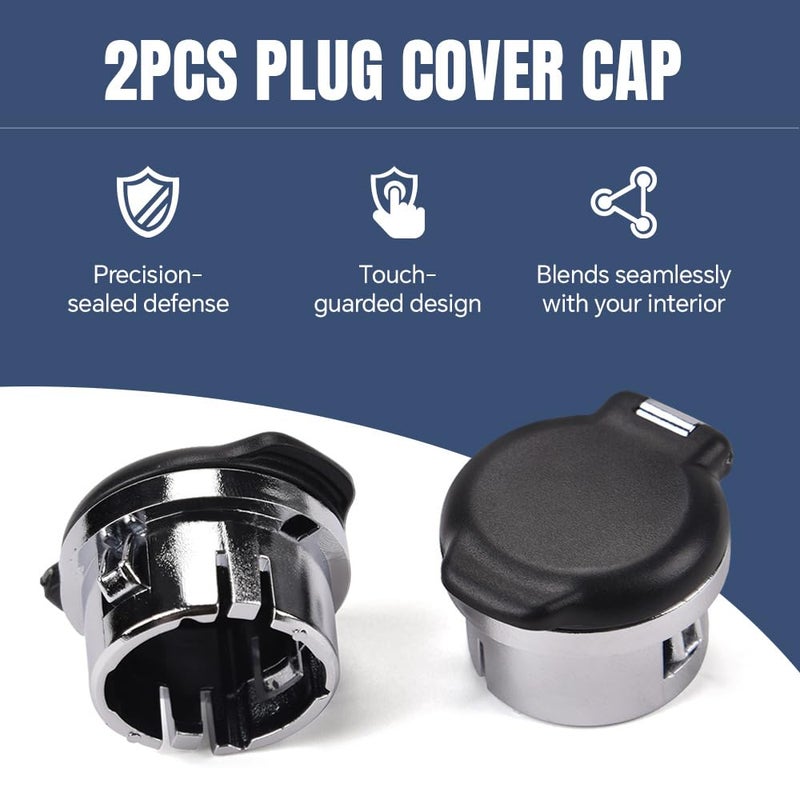 PIT66 Outlet Plug Cover Cap Dash Panel Retainers Cigarette Lighter Plug Retainer Compatible with 2007-2013 Chevy Silverado GMC Sierra 12v Power 2PCS - Image 5