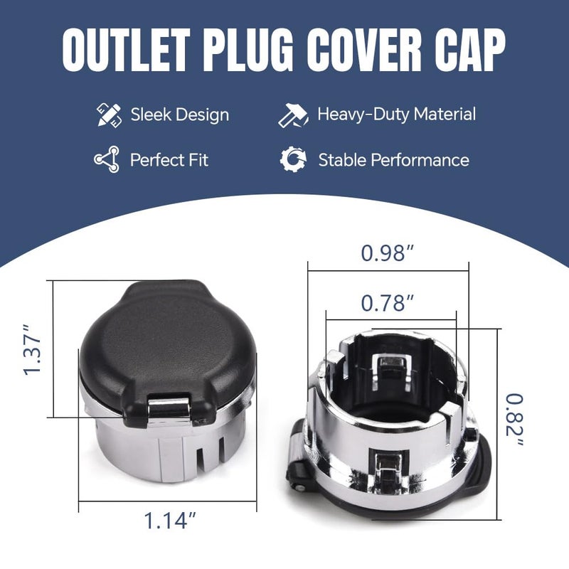 PIT66 Outlet Plug Cover Cap Dash Panel Retainers Cigarette Lighter Plug Retainer Compatible with 2007-2013 Chevy Silverado GMC Sierra 12v Power 2PCS - Image 4