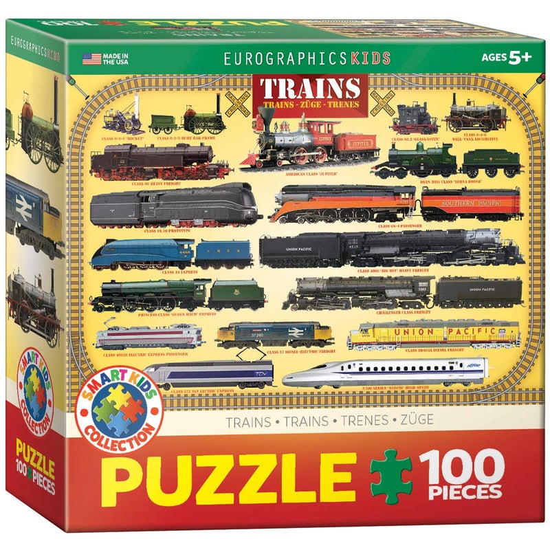 eurographics Trains 100 Piece Jigsaw Puzzle - Image 1