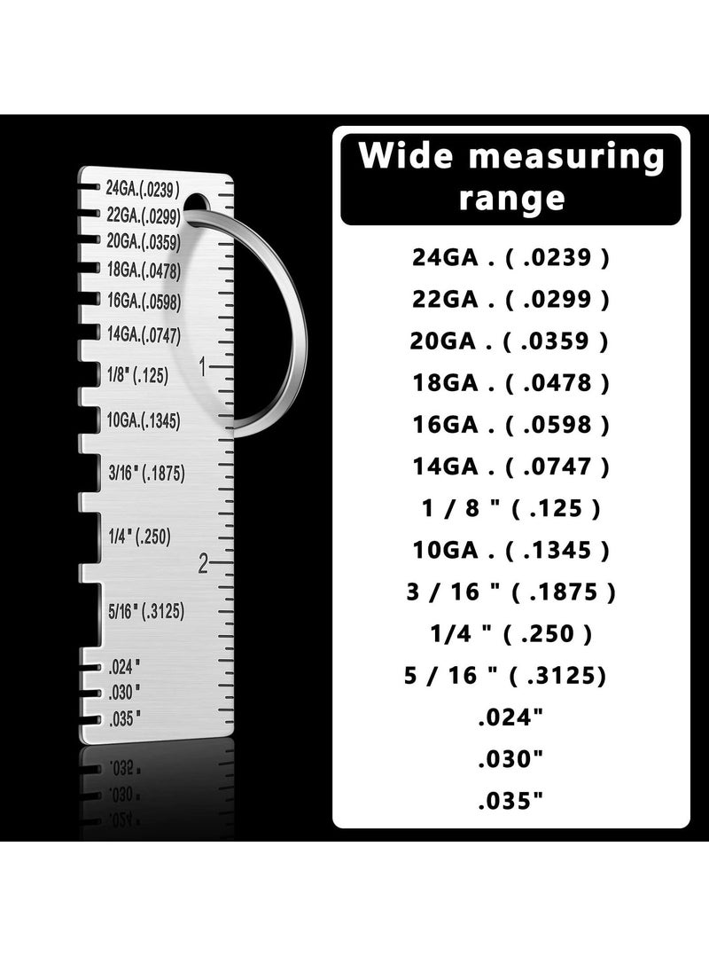 SYOSI SYOSI 4 Pcs Metal Sheet Thickness Gauge, Portable Metal Gauge Thickness Tool Double Sided Plated Size Inspection Tool, Welding Tools Accessories  - Image 5