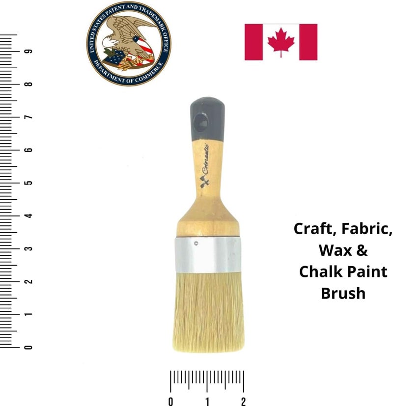 Colorantic | Large Furniture Round Oval Soft Wax Waxes Brush Brushes | Beeswax DIY Chalk Based Paint Fabric Painting (XL Round Natural Brush) - Image 1