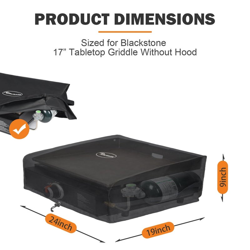 TURLIOARN Blackstone 17 Inch Grill Cover - Abrasion & Water Resistant, Fade Resistant - Image 2