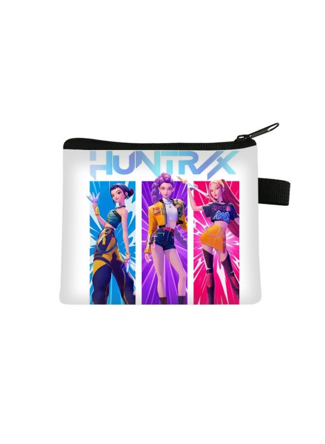 Hunting Girls' Team Coin Purse Children's Portable Key Bag Mini Zipper Wallet Polyester Cartoon Coin Purse