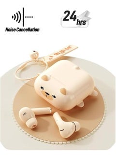 True Wireless Cute Earbuds Bluetooth Kawaii Headphones for Girls Small Mini Tiny Ear Buds for Kids Noise Cancelling Earbuds TWS Earphones Kids Wireless Earbuds for iPhone Android