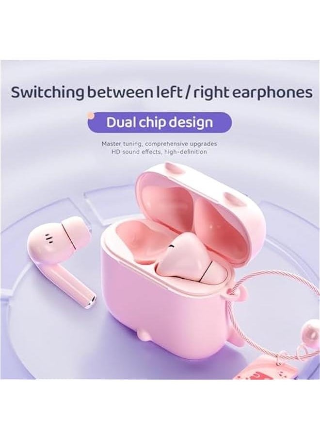 Generic - True Wireless Cute Earbuds Bluetooth Kawaii Headphones for Girls Small Mini Tiny Ear Buds for Kids Noise Cancelling Earbuds TWS Earphones Kids Wireless Earbuds for iPhone Android - Image 1