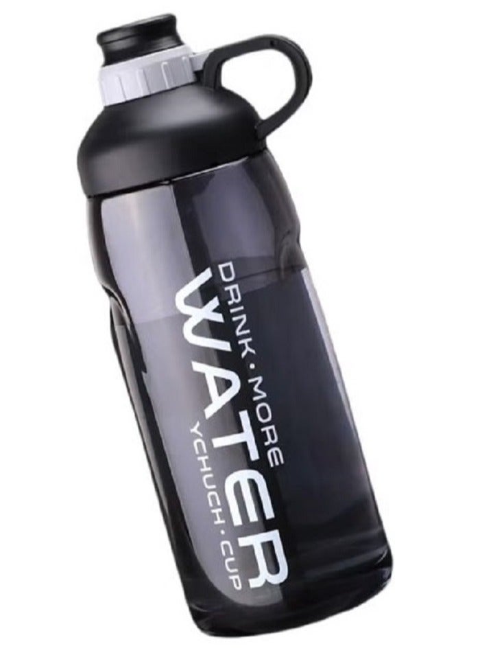Outdoor Large Capacity Water Bottle Black 2000ml - Image 2