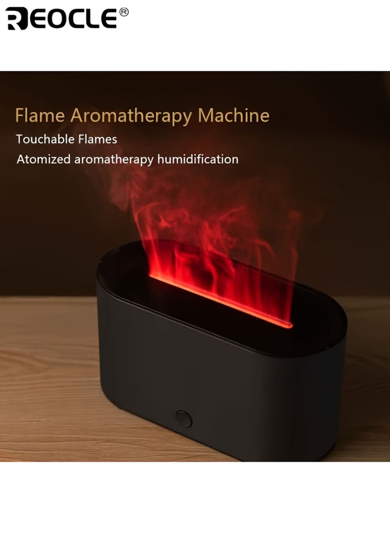 REOCLE 5-Level Flame Aromatherapy Diffuser with 7-Color Ultra-Quiet Essential Oil Humidifier Type-C Charging Port Ideal for Home Bedrooms Offices Aroma Diffuser - Image 3