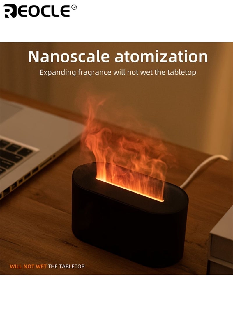 REOCLE 5-Level Flame Aromatherapy Diffuser with 7-Color Ultra-Quiet Essential Oil Humidifier Type-C Charging Port Ideal for Home Bedrooms Offices Aroma Diffuser - Image 4