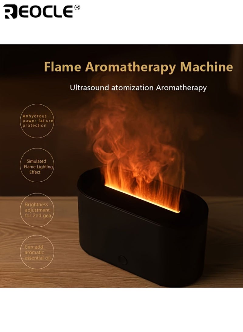 REOCLE 5-Level Flame Aromatherapy Diffuser with 7-Color Ultra-Quiet Essential Oil Humidifier Type-C Charging Port Ideal for Home Bedrooms Offices Aroma Diffuser - Image 1