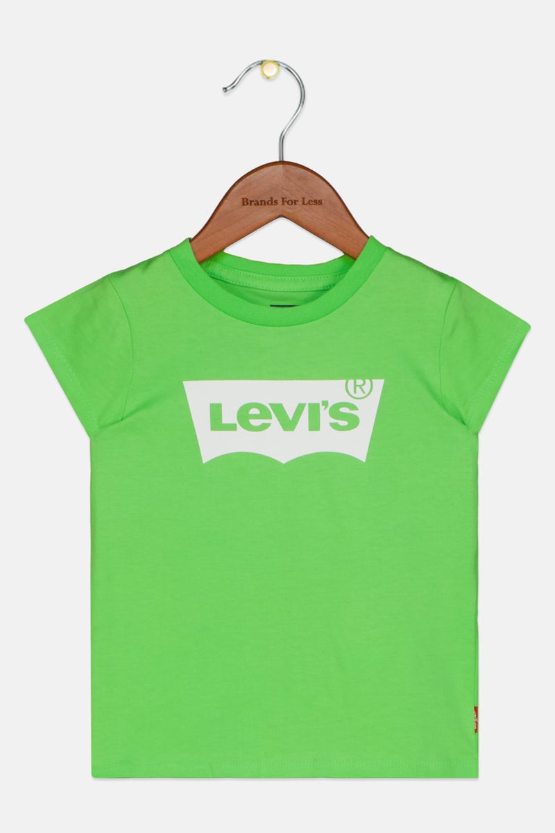 Levi's Toddlers Girl Brand Logo Short Sleeve T-Shirt, Mint Green - Image 1